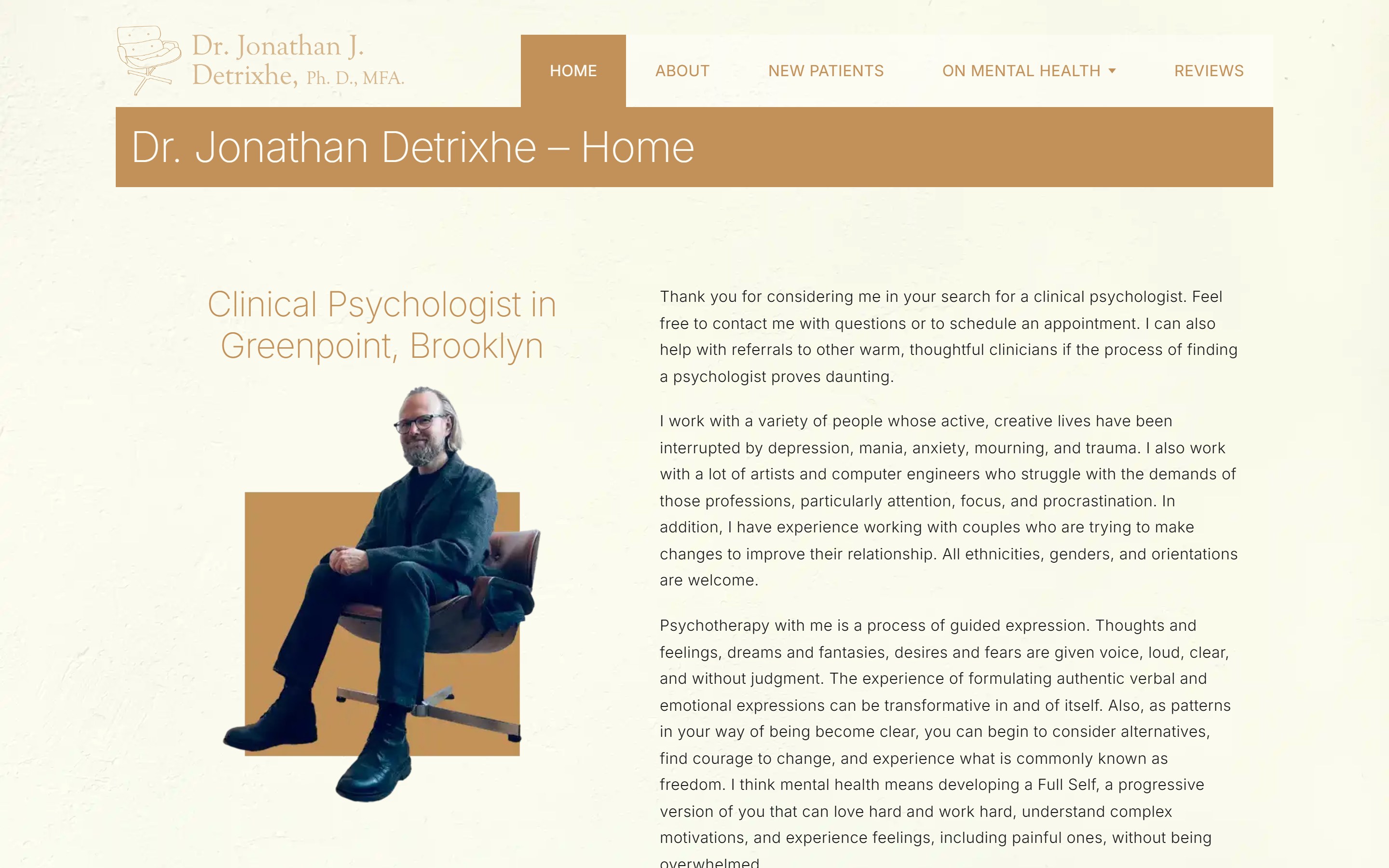 Dr. Jonathan Detrixhe website, designed and developed by chadworks -- desktop view