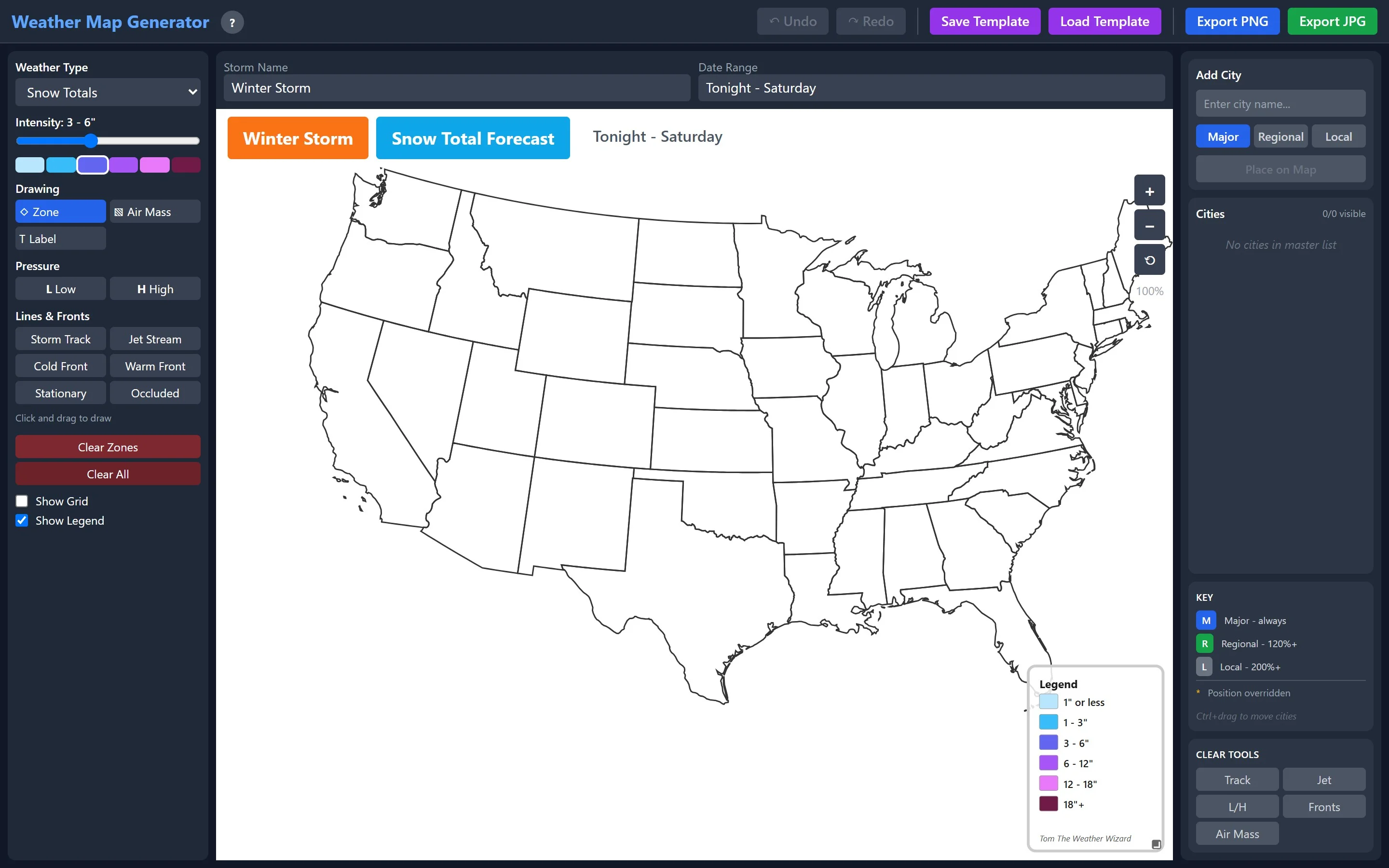 Weather Map Generator app, designed and developed by chadworks -- desktop view