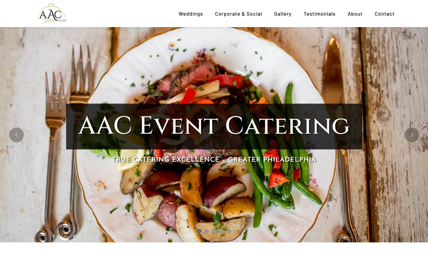 AAC Event Catering homepage