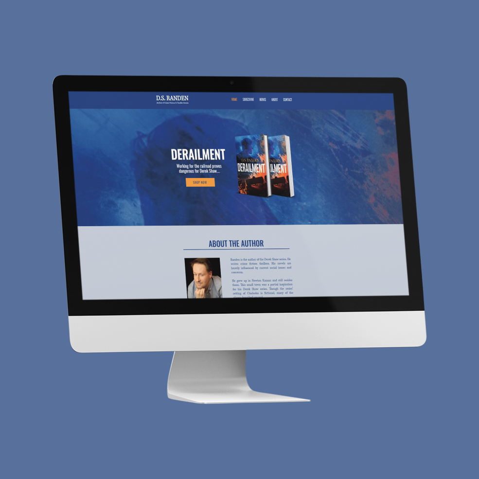 ds randen author website design example - d.s. randen
