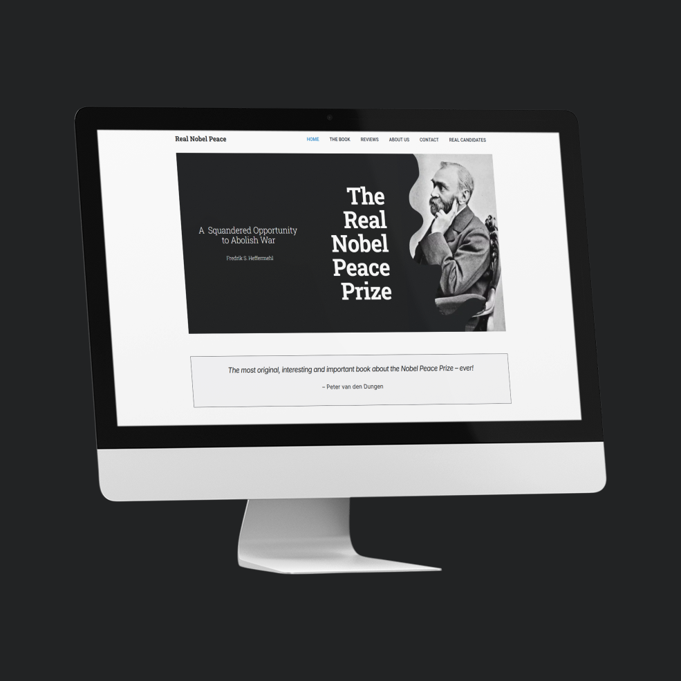 real_nobel_peace_mockup website design for real nobel peace - Fredrik Heffermehl